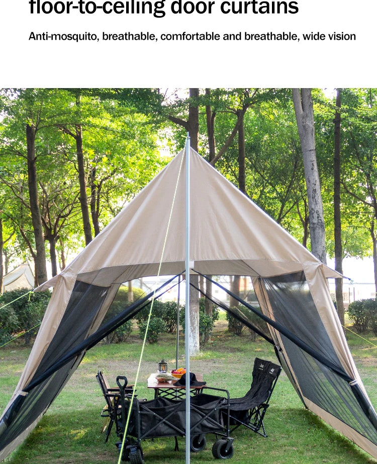 210D Outdoor 6-10p family camping anti-mosquito large canopy Portable folding tent sun protection waterproof beach park pergola