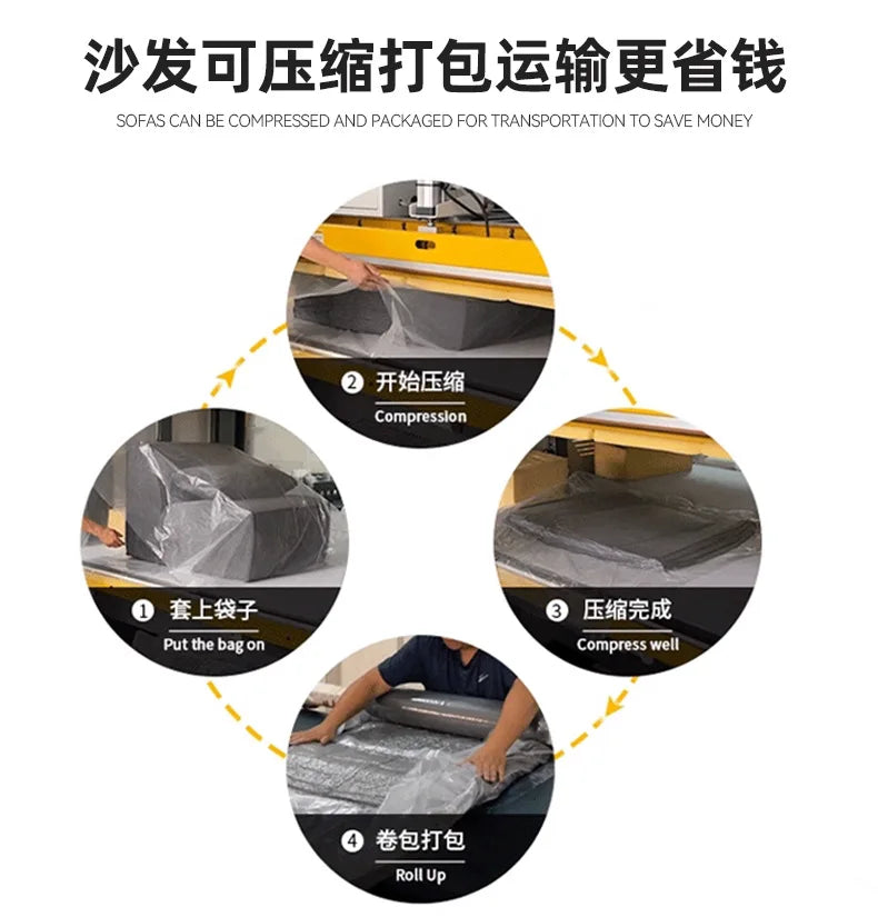 Tofu block compression sofa integrated molding sponge frameless corduroy cross-border foreign trade vacuum compression