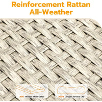 Seven Piece Patio Set, Modular Sectional Sofa Design, Includes Tea Table, PE Wicker Outdoor Conversation Group For Patio Use