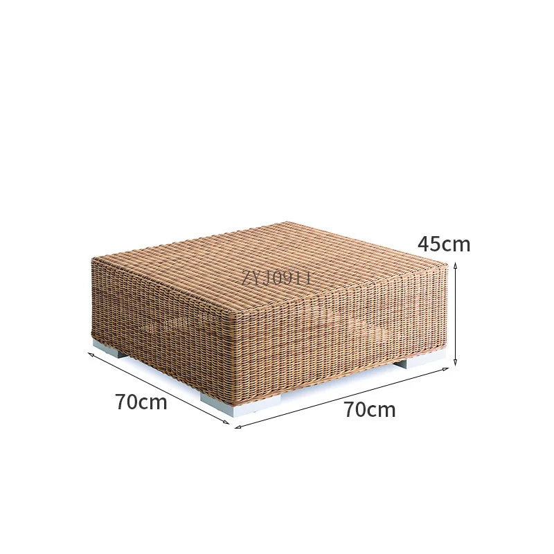 Outdoor rattan courtyard waterproof and sunscreen garden leisure sofa combination balcony double sofa