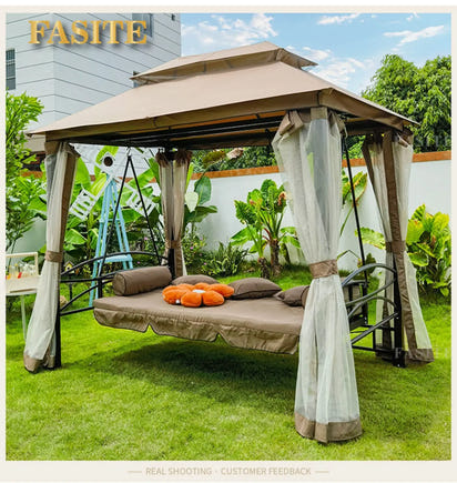 Outdoor Swing Garden Rocking Chair Wrought Iron Double Adult Balcony European Shaker Patio