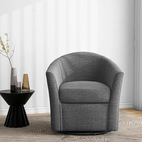 Swivel Accent Chair Armchair, Modern Round Single Sofa Seating Comfy Reading Barrel Chairs for Living Room Bedroom (Beige, Set o
