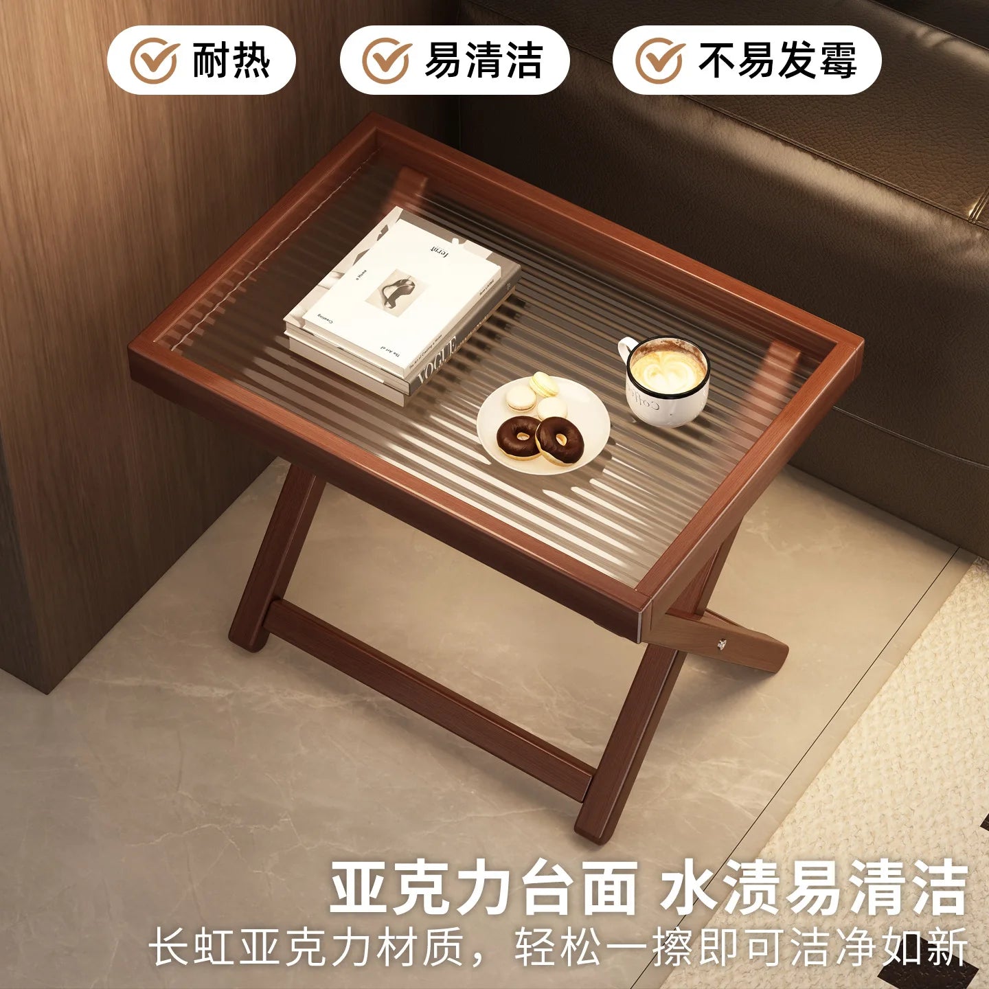 INS Folding Small Table Outdoor Picnic Portable Coffee Table Non-Solid Wood Home Living Room Mini Side Table