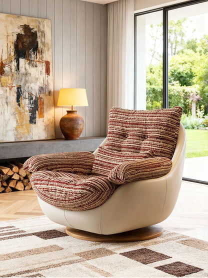 Medieval sofa chair light luxury high-end chair single rotating lazy leisure chair