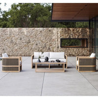 Outdoor villa courtyard sofa high-end teak sofa furniture combination hotel homestay waterproof