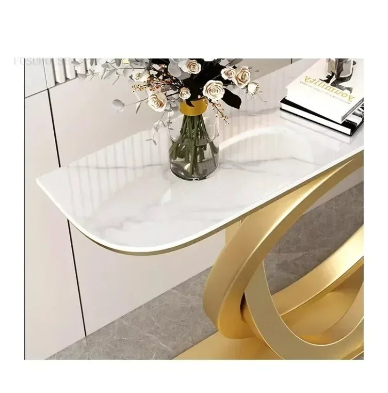 Luxury Iron Console Table Italian Semi-circular Entrance Cabinet Tables Home Furniture Creative Corridor Entryway Table