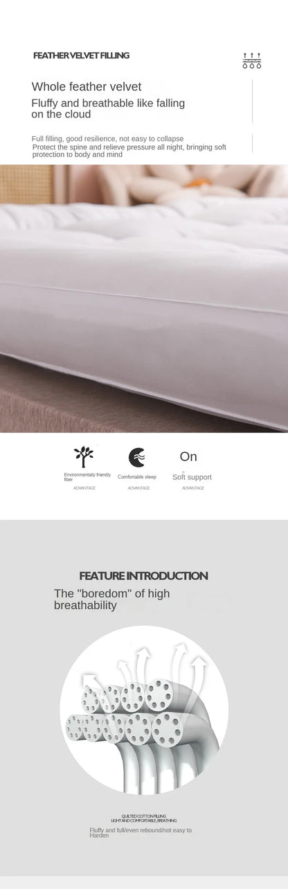 Queen Mattress Topper for Body Pain Relief, 1000 GSM Extra Thick Mattress Pad Cover with Elastic Pocket, 7D fiber Bed Topper