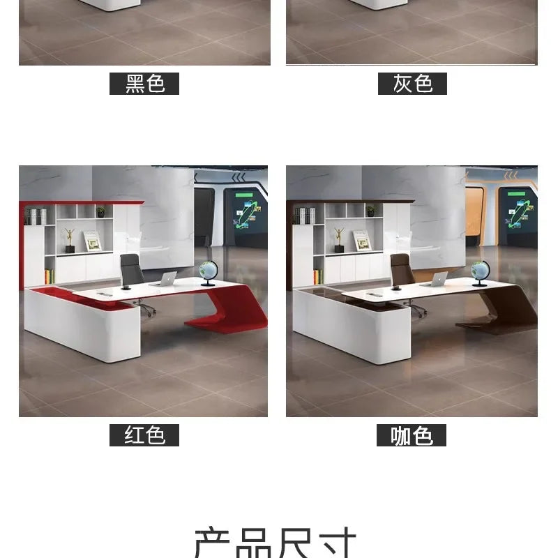 L Shaped Wooden Designer Office Desks Modern Luxury Drawers Large Computer Desks Asthetic Study Escritorio Office Furniture
