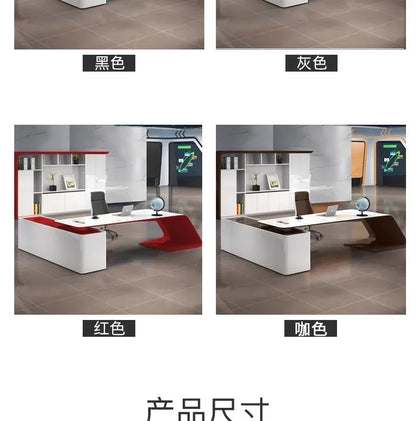 L Shaped Wooden Designer Office Desks Modern Luxury Drawers Large Computer Desks Asthetic Study Escritorio Office Furniture
