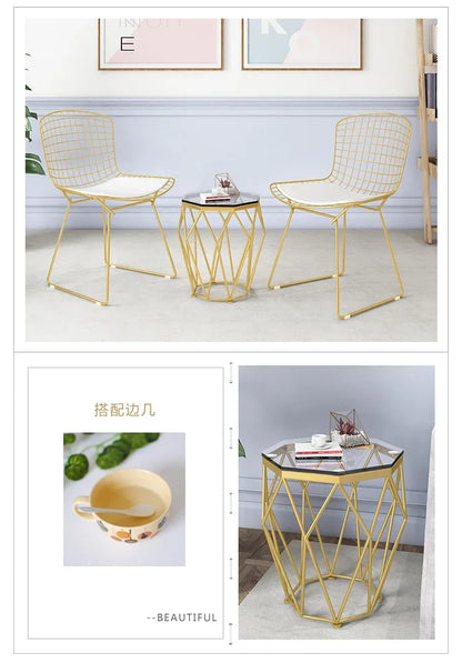 Nordic Light Luxury Tempered Glass Coffee Tables Small Apartment Sofa Side Table Simple Iron Corner Table Living Room Furniture