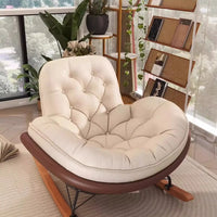 Nordic Style Rocking Chair for Living Room Cat scratch SKin Leather Light Luxury Lounge Chair for Adult Lazy Sofa Balcony Chair