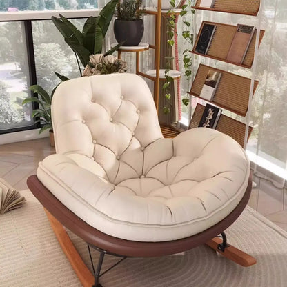 Nordic Style Rocking Chair for Living Room Cat scratch SKin Leather Light Luxury Lounge Chair for Adult Lazy Sofa Balcony Chair