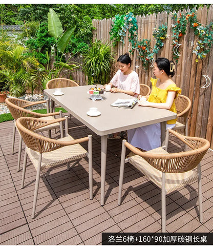 Outdoor table and chair courtyard villa leisure open-air balcony rattan chair Internet celebrity waterproof sunscreen garden
