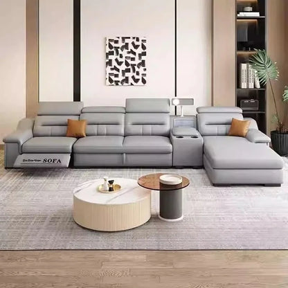 Convertible Sofa Bed Electric Reclining Sectional Couch, Folding Sofa Cama With Power Recliner & Storage