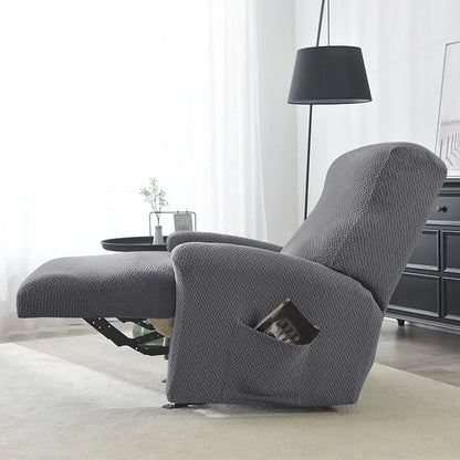 1/2/3 Seater Recliner Sofa Cover Jacquard Solid Color Stretch Couch Coushion Solid Color Sofa Slipcover for Living Room Home