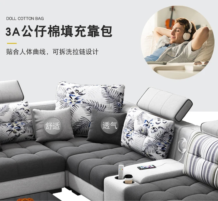 Sectional Living Room Sofas Lazy Lounge Designer Relax Sofa Multifunction Reclining Canape Salon De Luxe House Accessories