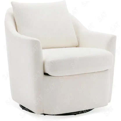 Linen Dining Chair with Casters Modern Storage Seat Design for Relaxing Upholstered Arm Chair, Single Sofa Chair