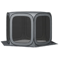 11 x 11ft Pop Up Screen Tent, UPF50+ Portable Camping Gazebo Screen House with Carry Bag, Dark Gray