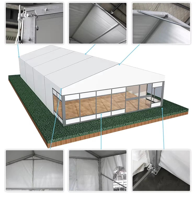 Luxury Aluminum Frame Event Tent Clear Roof Outdoor Wedding Party Marquee Tent For Garden Banquet Restaurant Hotel Resort