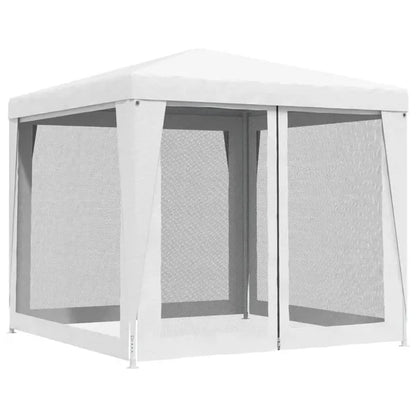 8.2x8.2ft Waterproof Outdoor Canopy Tent, White Party Tent 4 Mesh Side Walls, Sun Shelter Wedding, Patio, Camping & Gathering