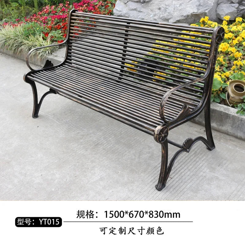 Park chair outdoor bench, cast iron art, community square leisure seat, courtyard outdoor shopping mall lounge area