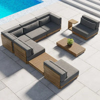 modern luxury extra deep conversation burma modular sectional teak patio outdoor furniture set