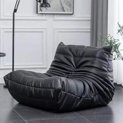 Single sofa living room bedroom lazy fabric leather leisure chair small apartment cream wind