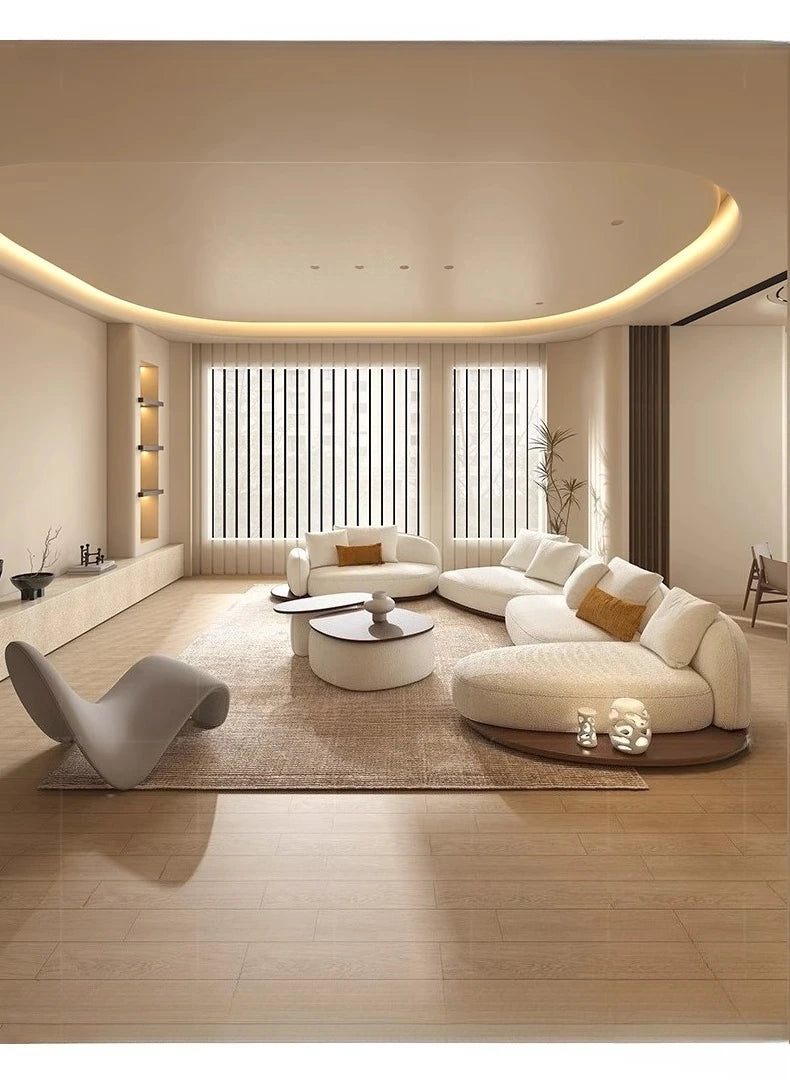 Living Room Coffee Table Designer Creative Three-person Log Style Furniture Modern Simple Modern Morocco Fabric Sectional Sofas