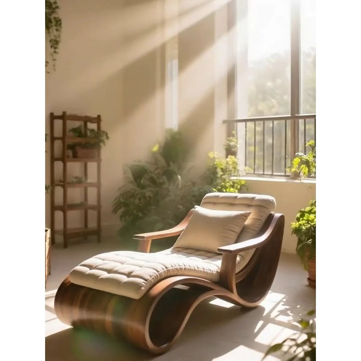 New Chinese-style North American black walnut chaise longue Song-style aesthetic living room chaise longue solid wood leisure