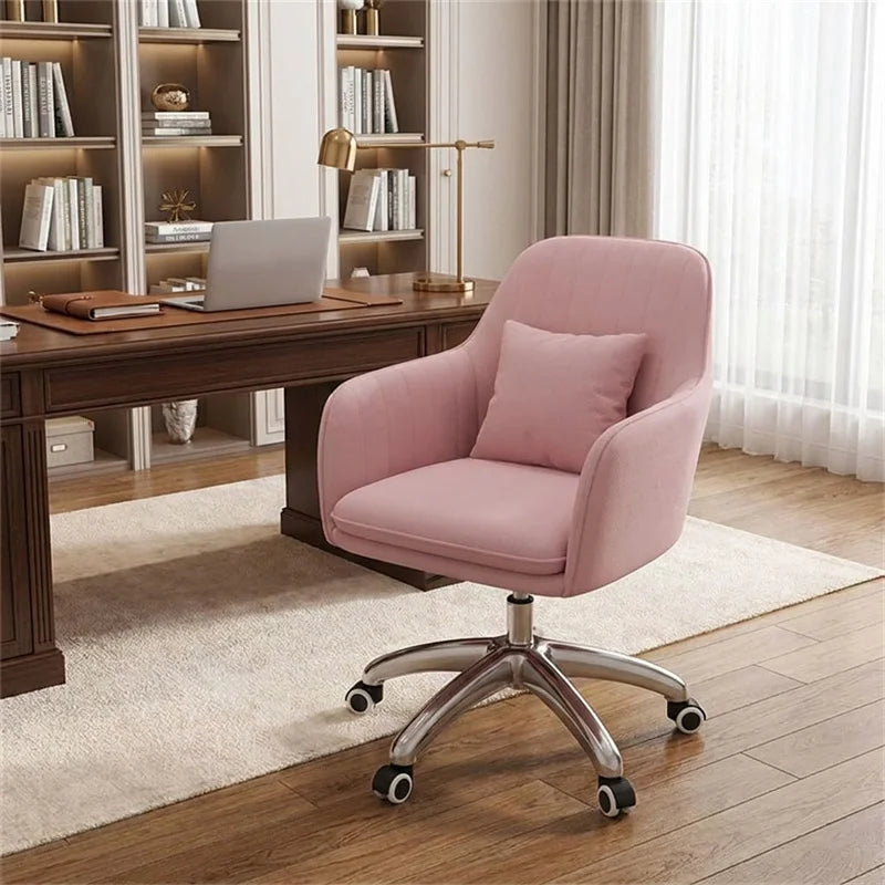 Modern Pink Office Chair Comfortable Adjustable Swivel Computer Chair for Home Bedroom Gaming Chair Office Furniture