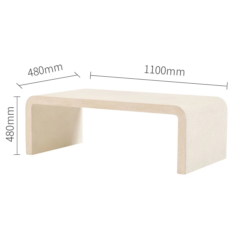 Modern Concrete Fiber Cement Tea Table  Outdoor side Table Furniture rectangle Concrete Coffee tables bench