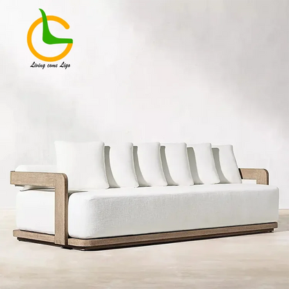 Teak Outdoor Furniture Hotel Luxury Outdoor Furniture Modular Cushion Couch Outdoor Lounge Patio Furniture Sofa Set