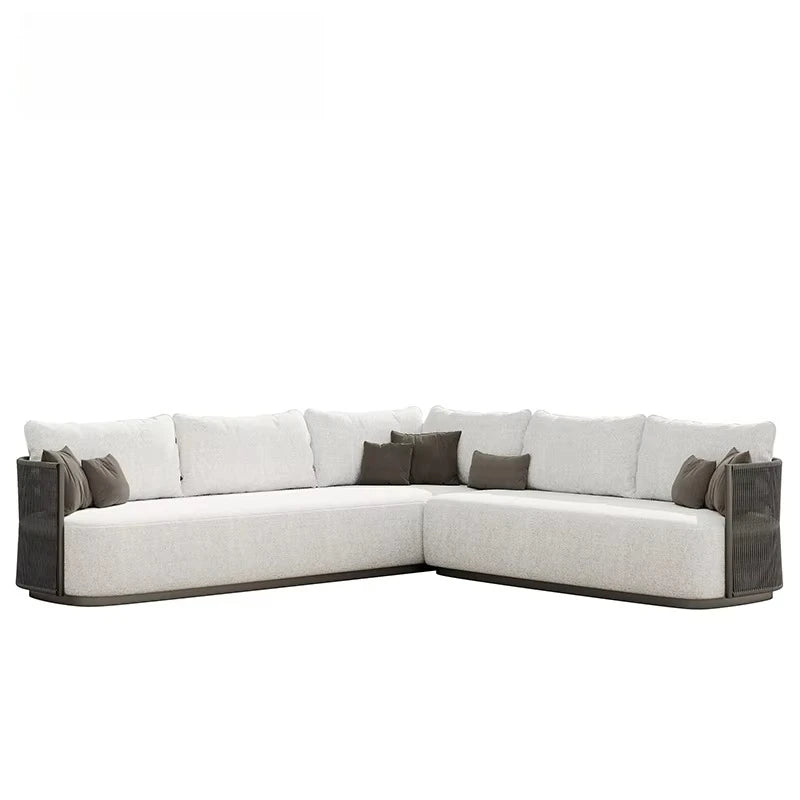 Outdoor furniture set Hotel garden set Terrace furniture set L-shaped sofa Resort villa terrace Aluminum outdoor rope sofa