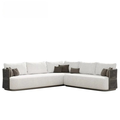 Outdoor furniture set Hotel garden set Terrace furniture set L-shaped sofa Resort villa terrace Aluminum outdoor rope sofa