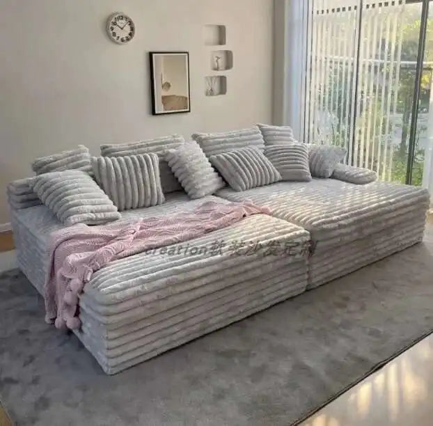 Light luxury lazy sofa thick velvet cloud sofa large sitting deep removable and washable combination living room 2024 new