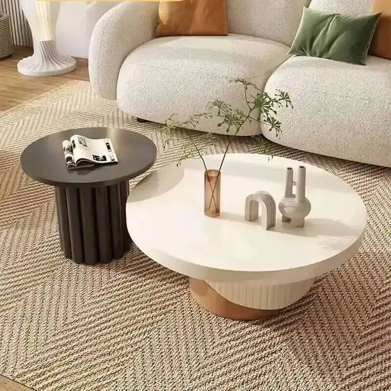 Table basse ronde de luxe, esthétique moderne, pour salon, table basse unique, glamour, minimaliste, meubles