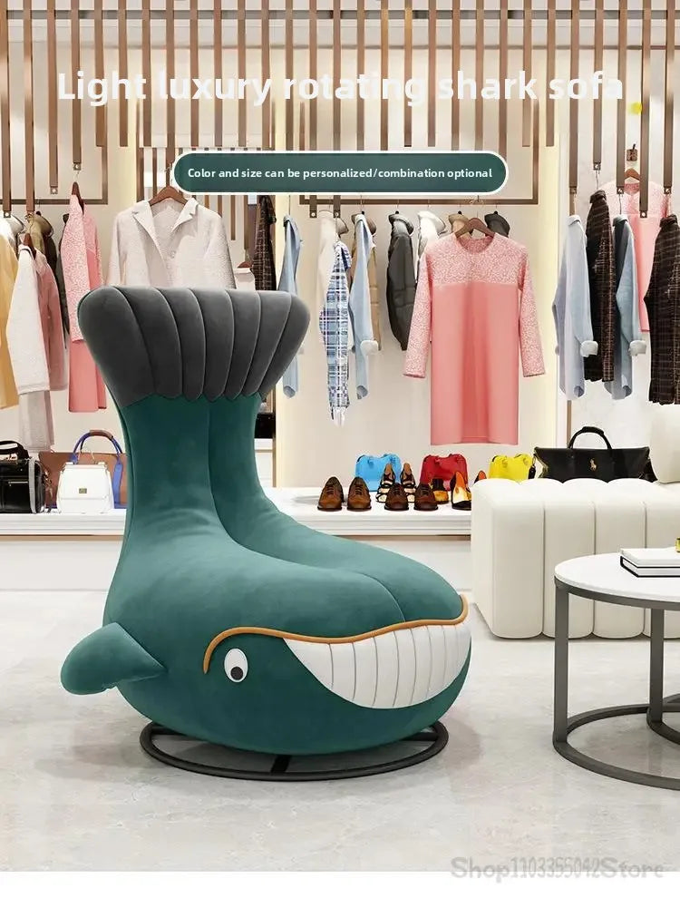 New network red rotating sofa chair animal whale lounge chair shark small apartment balcony lazy sofa