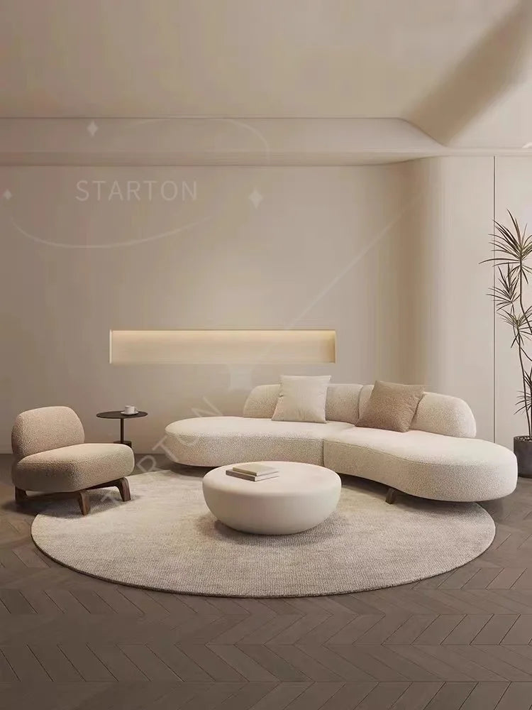 Curved Modern Soft Unique Sofa Kawaii Wood Foam Nordic Luxury Sofa Sectional Lounge Designer Divano Letto Living Room Furniture
