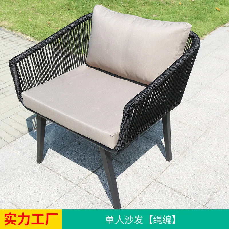 Outdoor Nordic Garden Sofas Hotel Balcony Combination Modern Garden Sofas Terrace Metal Furniture Divano Di Giardino MHHYSF