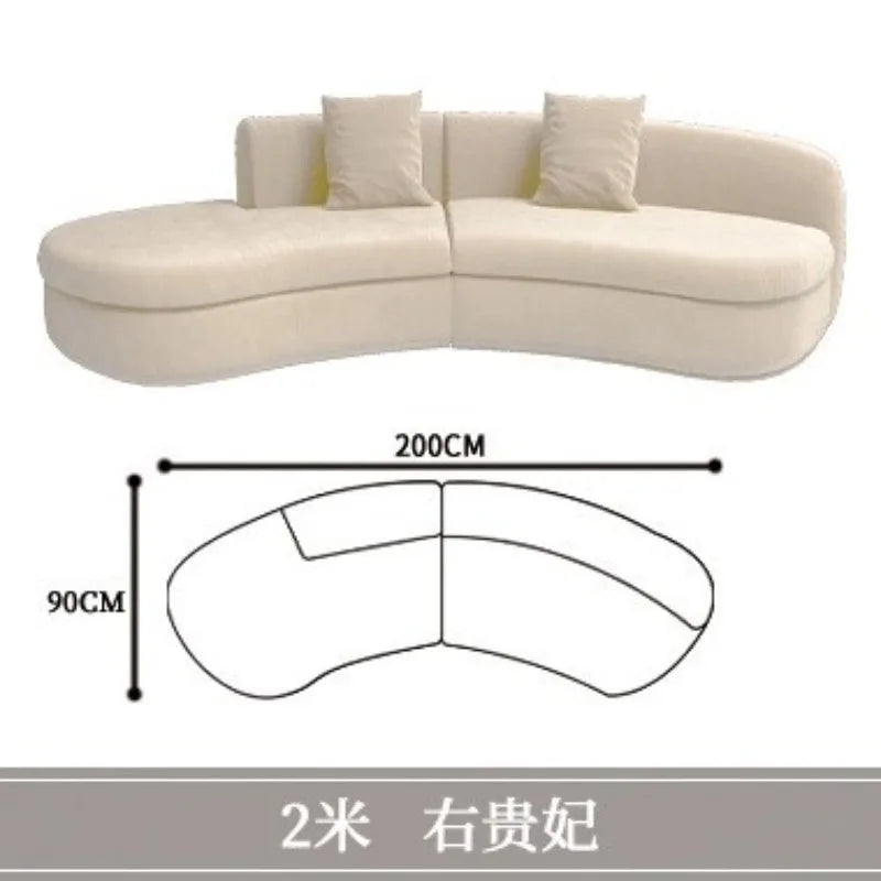 Curved sofa living room, light luxury, modern Internet celebrity hotel, beauty salon, lobby lounge area, reception of guests