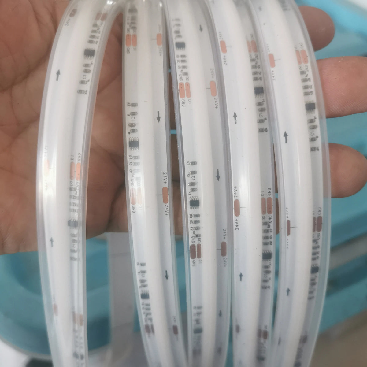 COB RGBCCT Waterproof IP67 DC24V LED Strip Light  84RGB CCT Dotless Flexible FCOB LED Tape Ribbon Lamp for Room Decoratio0LEDs/m