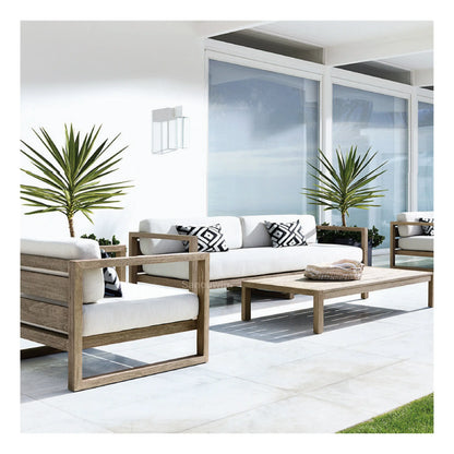 New Arrive Outdoor Wooden Teak Garden Set Daybed Chaise Lounge Furniture Teak Canopy Modern Solid Wood