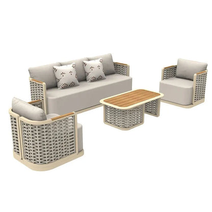 Outdoor Sofa Aluminum patio Villa Courtyard Garden Courtyard High end Hotel Leisure Simple Sofas set