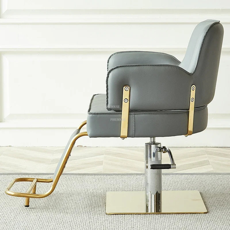 Simple Stainless Steel Barber Chairs Beauty Salon Chair Home Liftable Rotating Hairdressing Chair Professional Salon Furniture