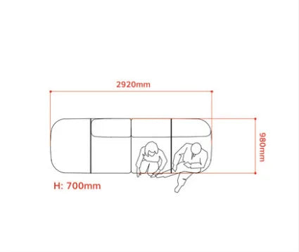 Curved sofa minimalist designer large corner fabric sofa combination