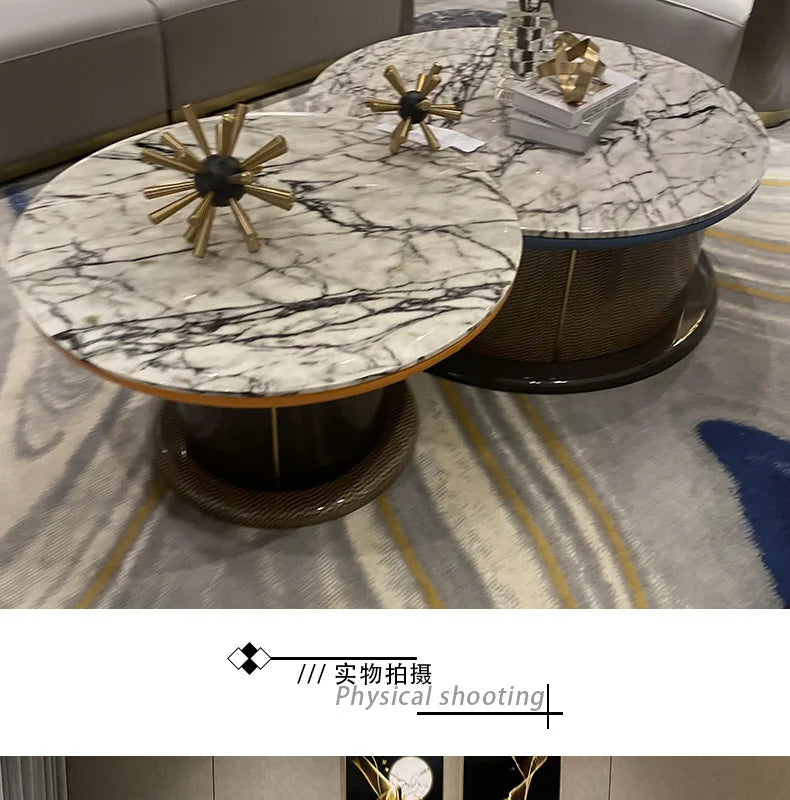 FF Italian Style Light Luxury Genuine Leather Sofa Villa Living Room Large and Small Suite Combination