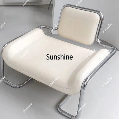 Nordic medieval curved special-shaped convex chair stainless steel light luxury backrest single chairTJ