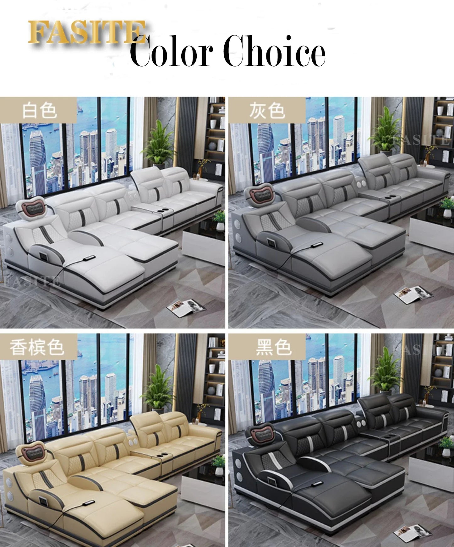 Cheap Living room sofa L shape  modern new design with music player+massage