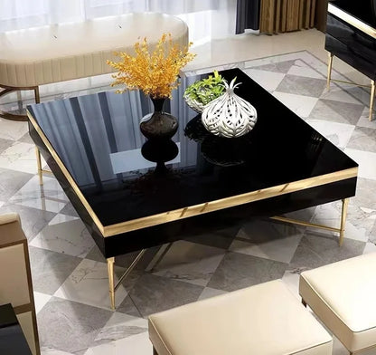 Modern Morocco New Classical Postmodern Square Stainless Steel Coffee Table Tea Table for Living Room