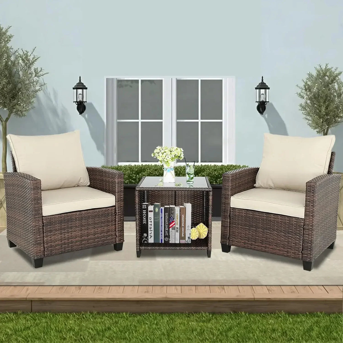 #For 3 Pieces Patio Furniture Sets with Storage Table and Chairs, Outdoor Patio Furniture Sets&